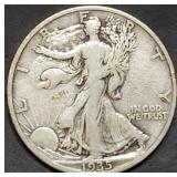 1935-S Walking Liberty Silver Half Dollar