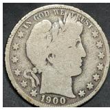 1900 Barber Silver Half Dollar