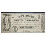 1862 North Carolina $1 Obsolete Broken Bank Note