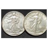 1940 & 1941 Walking Liberty Silver Half Dollars