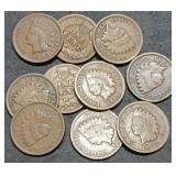 10 Nice Indian Head Cents