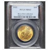1932 $10 Indian Head Gold Eagle PCGS MS63