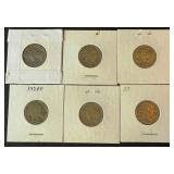 6 Nice Buffalo Nickels in Holders