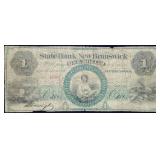 1860s New Brunswick Obsolete Bank Note