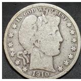 1910-S Barber Silver Half Dollar