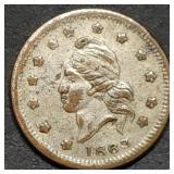 1863 Union For Ever Civil War Token Silvered