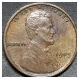 1909 VDB Lincoln Wheat Cent High Grade