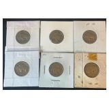 6 Nice Buffalo Nickels in Holders