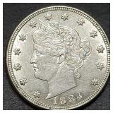 1883 No Cents Liberty V Nickel High Grade