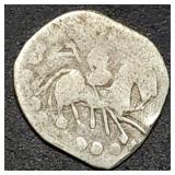 Russian Hammered Silver Kopeck Horseman & Spear