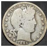 1894-O Barber Silver Half Dollar Nice