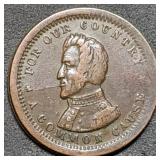 1863 Patriotic Civil War Token Now and For Ever