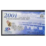 2001 Philadelphia 10-Coin Mint Set in Envelope