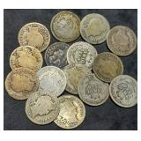 15 Barber Silver Dimes