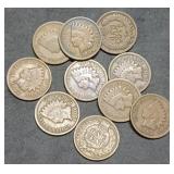 10 Nice Indian Head Cents