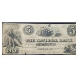 1863 Paterson NJ $5 Obsolete Bank Note