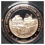 Franklin Mint 45mm Bronze US History Medal 1934