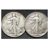 1939 & 1939-D Walking Liberty Silver Half Dollars