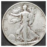 1936-D Walking Liberty Silver Half Dollar