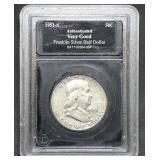 1951-S Franklin Silver Half Dollar in Slab