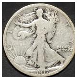1917-D Rev Walking Liberty Silver Half Dollar