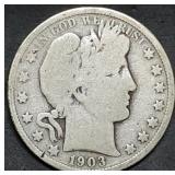 1903 Barber Silver Half Dollar
