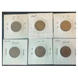 6 Nice Liberty V Nickels in Holders