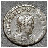 Ancient Roman Bronze Follis Emperor Crispus