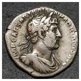 Roman AR Silver Denarius Emperor Hadrian Nice