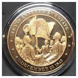 Franklin Mint 45mm Bronze US History Medal 1845