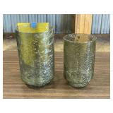 Pair of Crackle Glass Vases