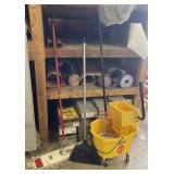 Mop Bucket and Janitor's Dry Mop