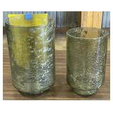 Pair of Crackle Glass Vases