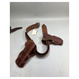 Brown Leather Gun Belt & 2 Holsters
