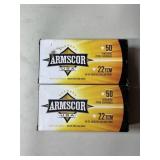 100 rnds Armscor .22 TCM HP Ammo