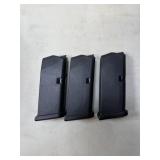 3 - Glock 9mm 10 rnd Magazines