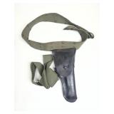 US Black Leather 1911 Holster & Canvas Belt