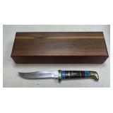 David Yellowhorse Buck Custom Knife & Wood Case