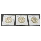 (3) F. Half Dollars: 1953-D, 57-D, 60-D
