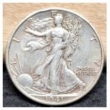 1941-S W. Liberty Half Dollar AU50