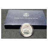 1991-S Proof Silver Dollar Comm. "USO" w/
