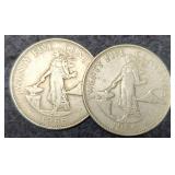(2) 1966 Philippines 25 Centavos