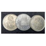 (3) Dollar Size Replica Mexico Coins,