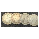 (4) Barber Quarters: 1897, 09-D, 12, 16-D