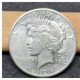 1924-S Peace Dollar MS60
