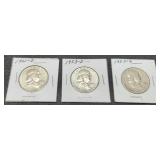 (3) F. Half Dollars: 1952-D, 53-D, 61-D