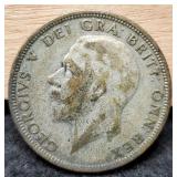1929 Great Britain 1 Florin Silver 50%/11.3 G