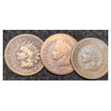 (3) 1897 Indian Head Cents