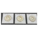 (3) F. Half Dollars: 1953-D, 54-P&D