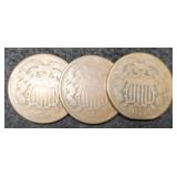 (3) Two Cent: 1864, 66, 68 AG